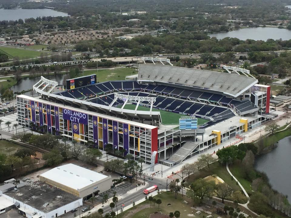 Vista aérea del estadio antes del partido